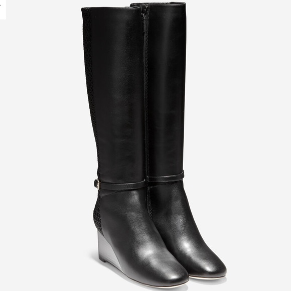 NEW Cole Haan Lauralyn Knee High Wedge Boot - Picture 3 of 10
